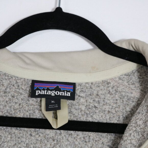 Patagonia Womens Better Sweater 1/4 Quarter Zip XL Pelican Beige Pullover Fleece - Picture 3 of 6